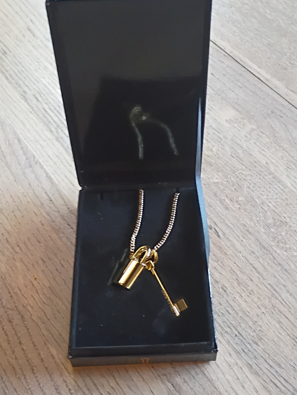 Victoria's Secret Gold Key and Cylinder Pendant Necklace